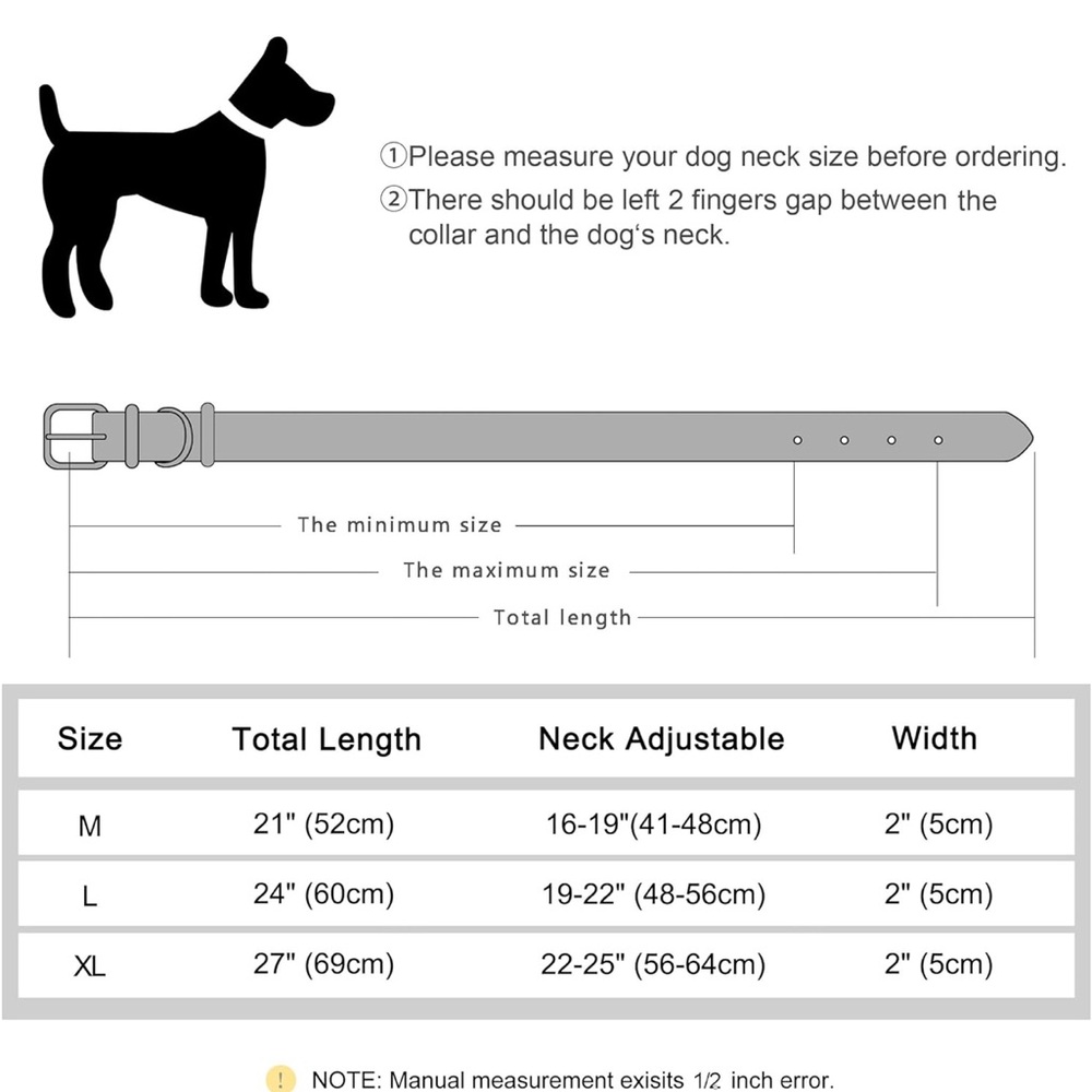 PET ARTIST 2 Inch Wide Sturdy Studded Genuine Leather Dog Collar,Hand Made! - Picture 3 of 4